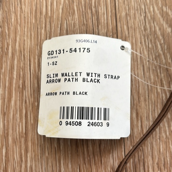 Pendleton slim wallet with strap, arrow path pattern, wool & leather - Picture 2 of 14